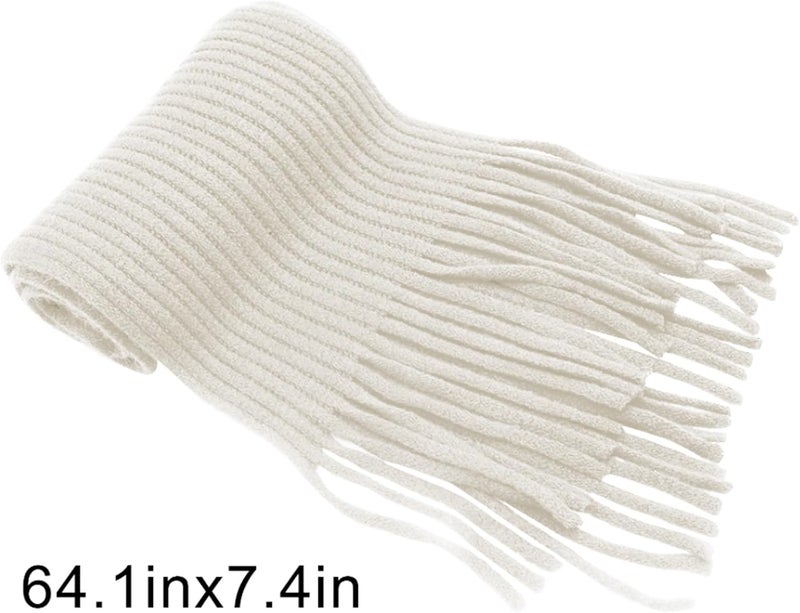 RARITYUS Kids Knitted Tassel Scarf Fashion Solid Color Toddler Soft Warm Scarves Neck Warmer Winter for Girls Womens - Image 5